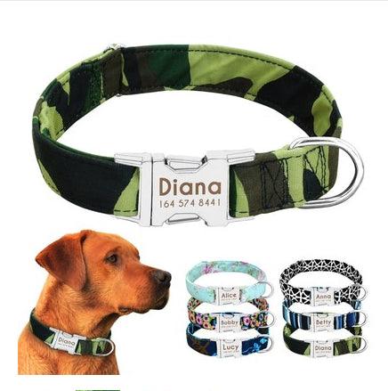 Personalized Pet Dog Collar With Engraved Name And Contact Details - Ideal For Large Dogs