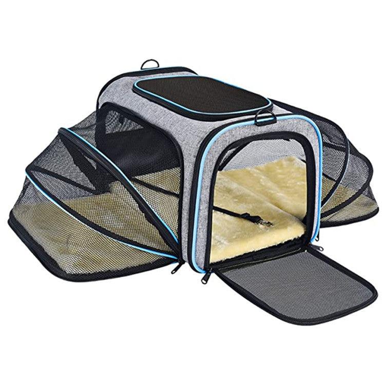 Pet Travel Haven: Expandable And Reflective Cat And Dog Carrier For Safe And Comfortable Journeys