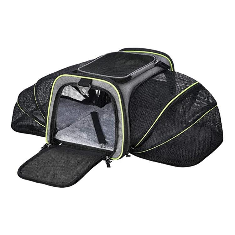 Pet Travel Haven: Expandable And Reflective Cat And Dog Carrier For Safe And Comfortable Journeys