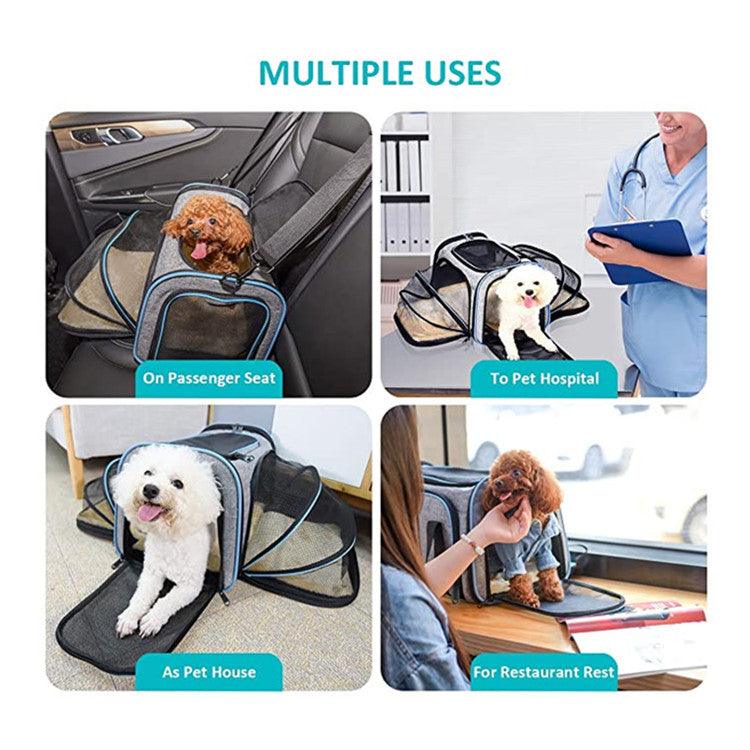 Pet Travel Haven: Expandable And Reflective Cat And Dog Carrier For Safe And Comfortable Journeys