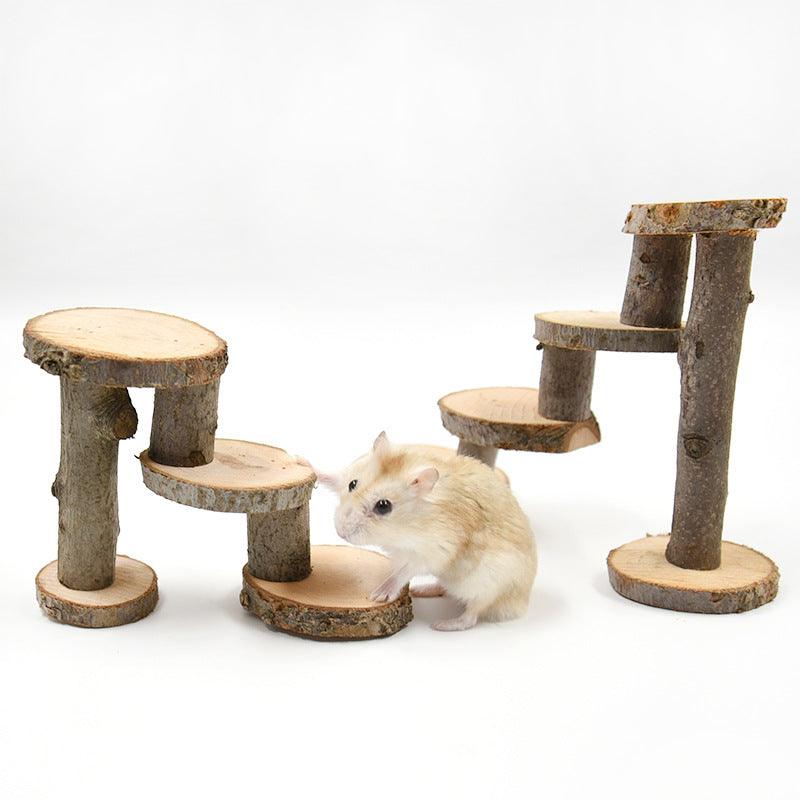 Wooden Apple Wood Hamster Climbing Ladder Toy
